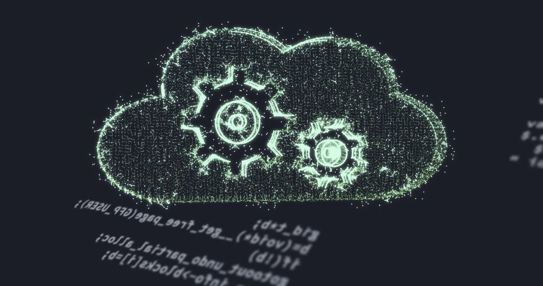 Digital Cloud with Gears Symbolizing Data Processing Technology - Free Images, Stock Photos and Pictures on Pikwizard.com