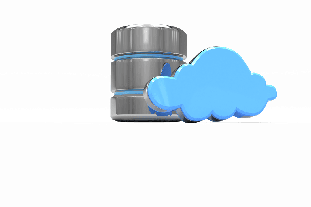 Transparent cloud symbol with server illustration for digital networking