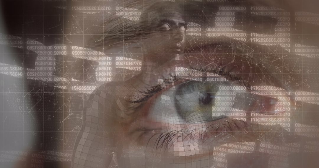 Futuristic Digital Security Concept with Eye and Cyber Elements