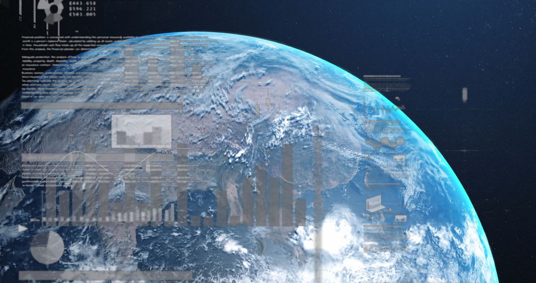 Global Financial Data Analytics Overlaying Earth