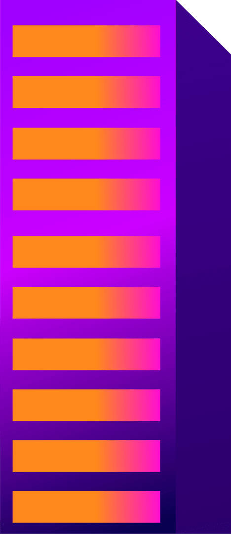 Transparent icon displaying gradient bars with folded corner effect