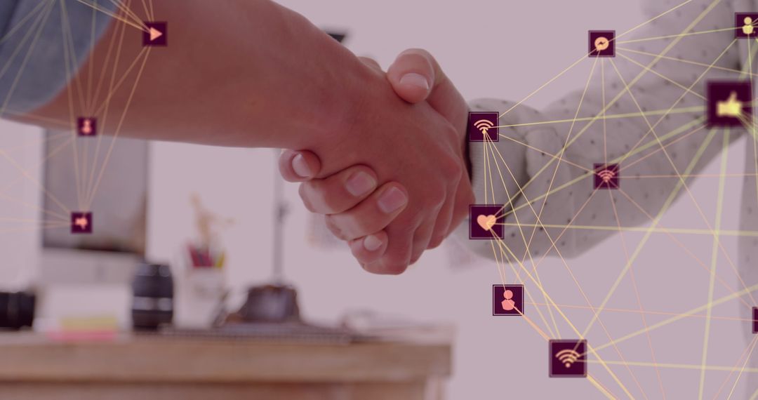 global business connection with digital handshake interface - Free Images, Stock Photos and Pictures on Pikwizard.com