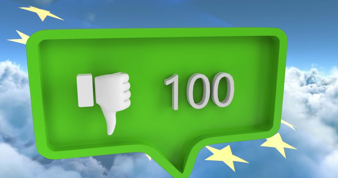 Unlike Icon with Euro Stars and Cloudy Sky Background