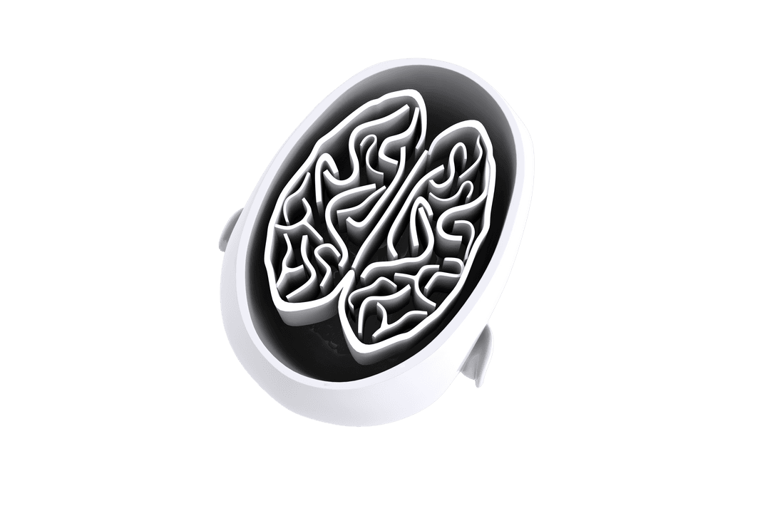 Open Head with Brain on Transparent Background Digital Illustration