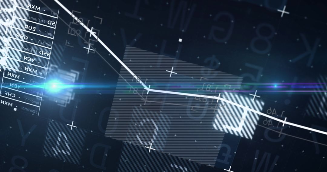 Complex financial data visualization on digital interface