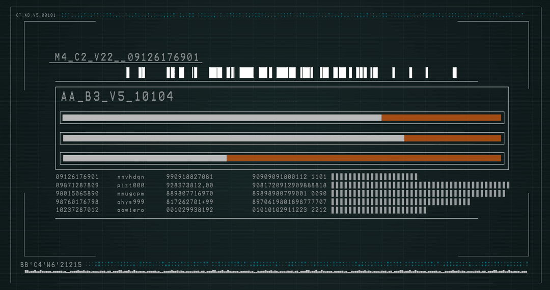 Digital Data on Transparent Screen with Technology Elements