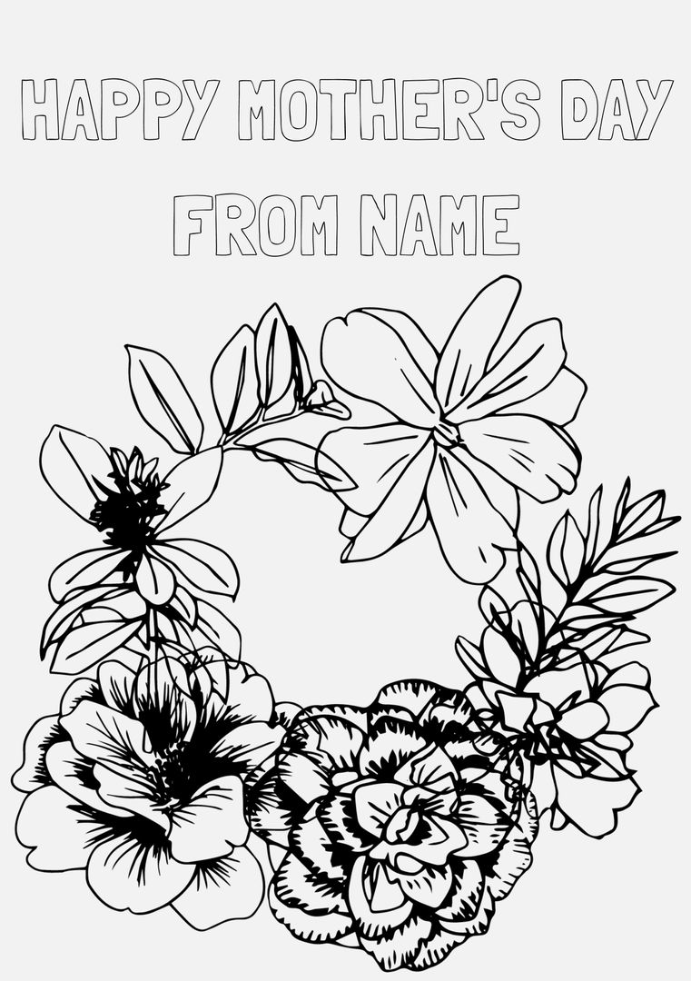 Floral Mother's Day Template with Customizable Text