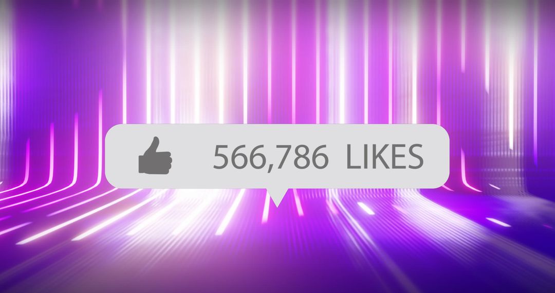Digital Likes Icon on Futuristic Neon Background
