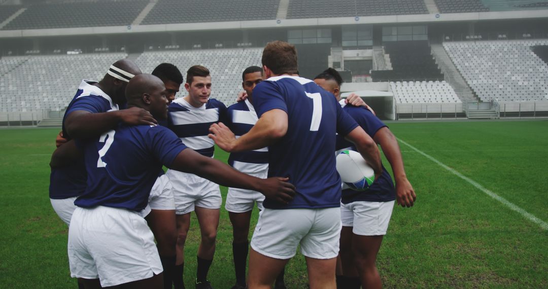 Rugby Team Huddling in Stadium before Match - Free Images, Stock Photos and Pictures on Pikwizard.com