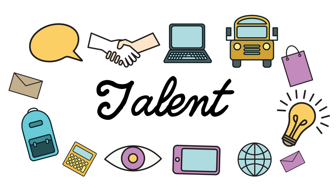 Transparent Education Communication Icons for Talent Creativity