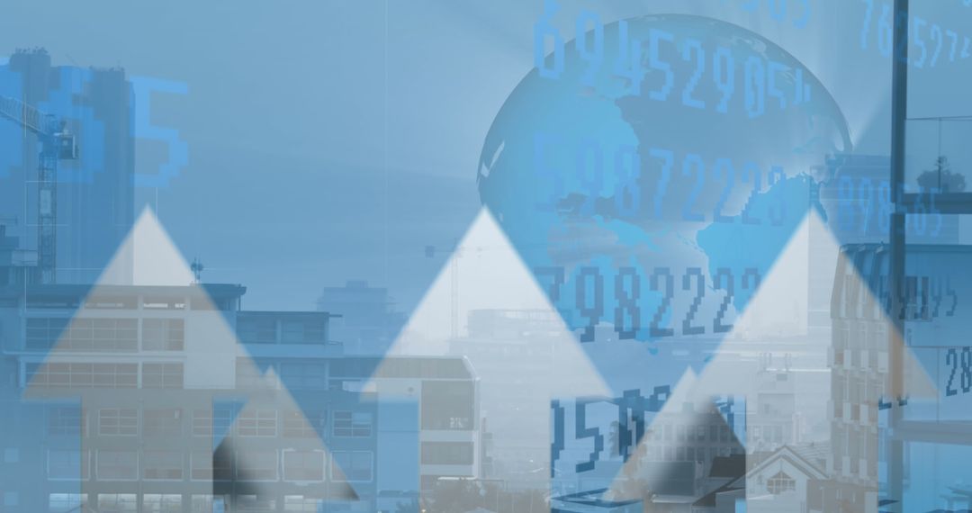 Global Business Finance Concept with Digital Overlay