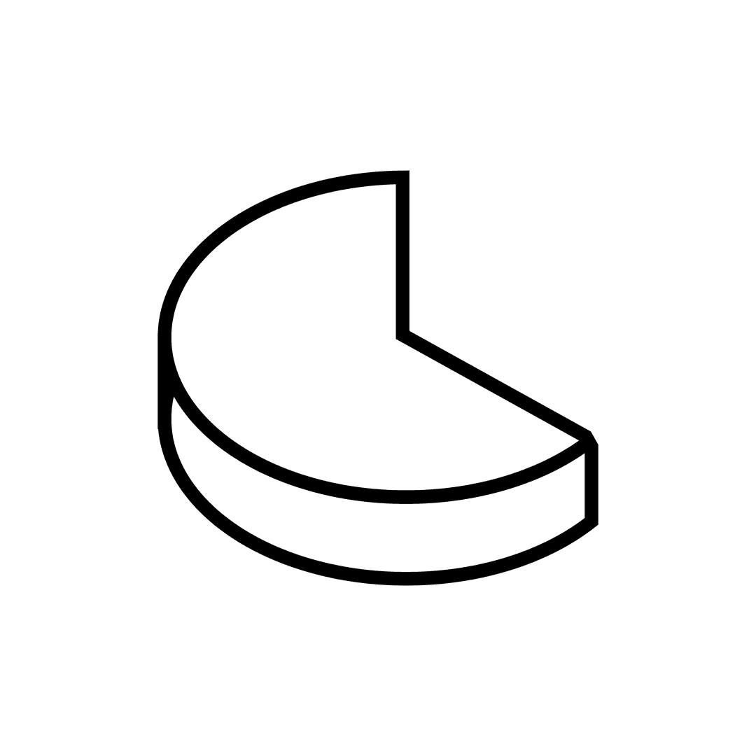 Sleek Black Bar Chart Icon with Transparent Background