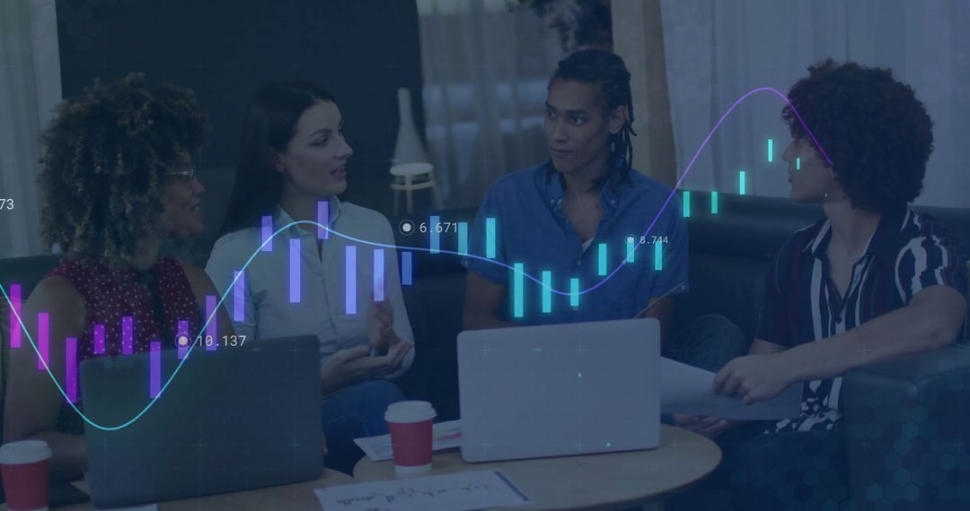 Innovative Team Analyzing Business Data in Collaborative Office Environment