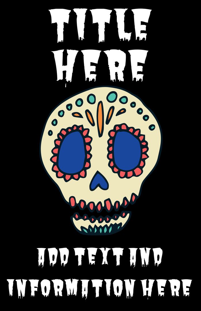 Colorful Day of the Dead Skull Illustration Template