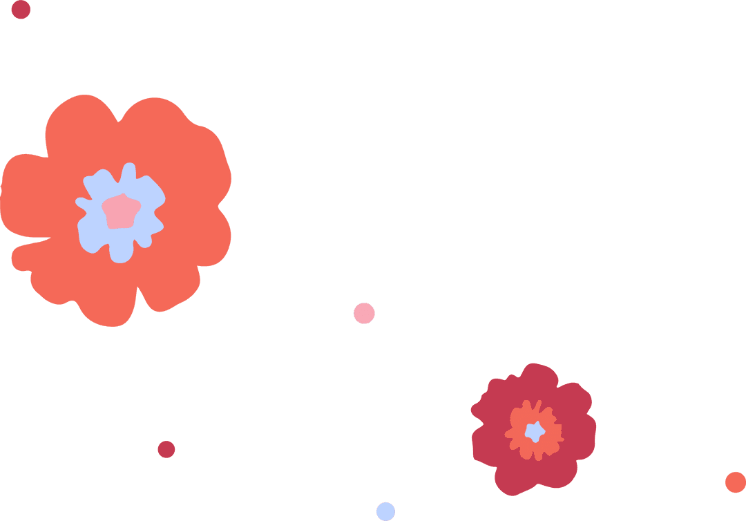 Vibrant Flat Design Floral Blooms Transparent Background Decoration