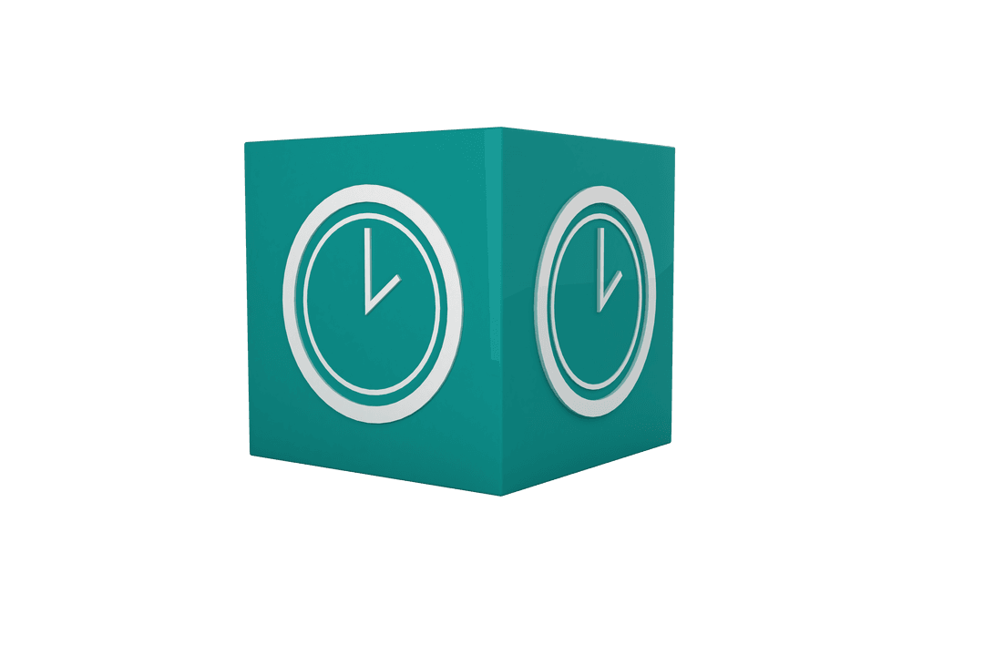transparent cube with clock icon and symbolic design - Download Free Stock Images Pikwizard.com