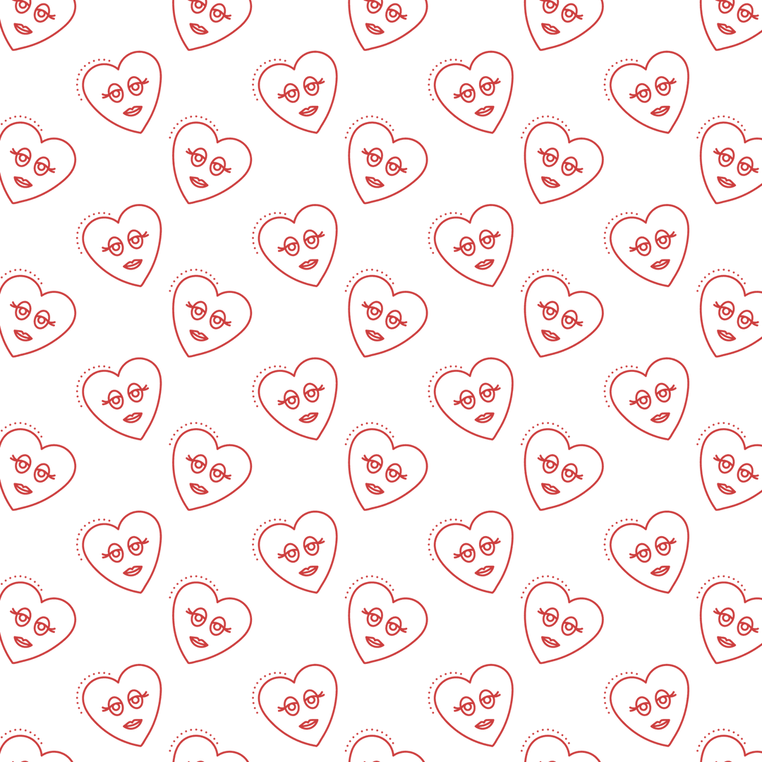 Seamless Red Heart Pattern on Transparent Background for Valentine's Design