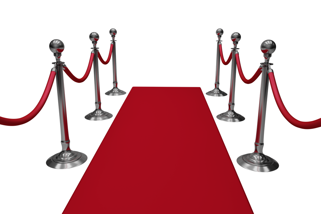 Red Carpet Illustration on Transparent Background with Silver Railings - Download Free Stock Images Pikwizard.com