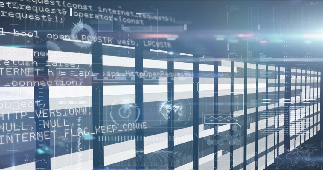 Data Processing and Cyber Interface in High-Tech Server Room