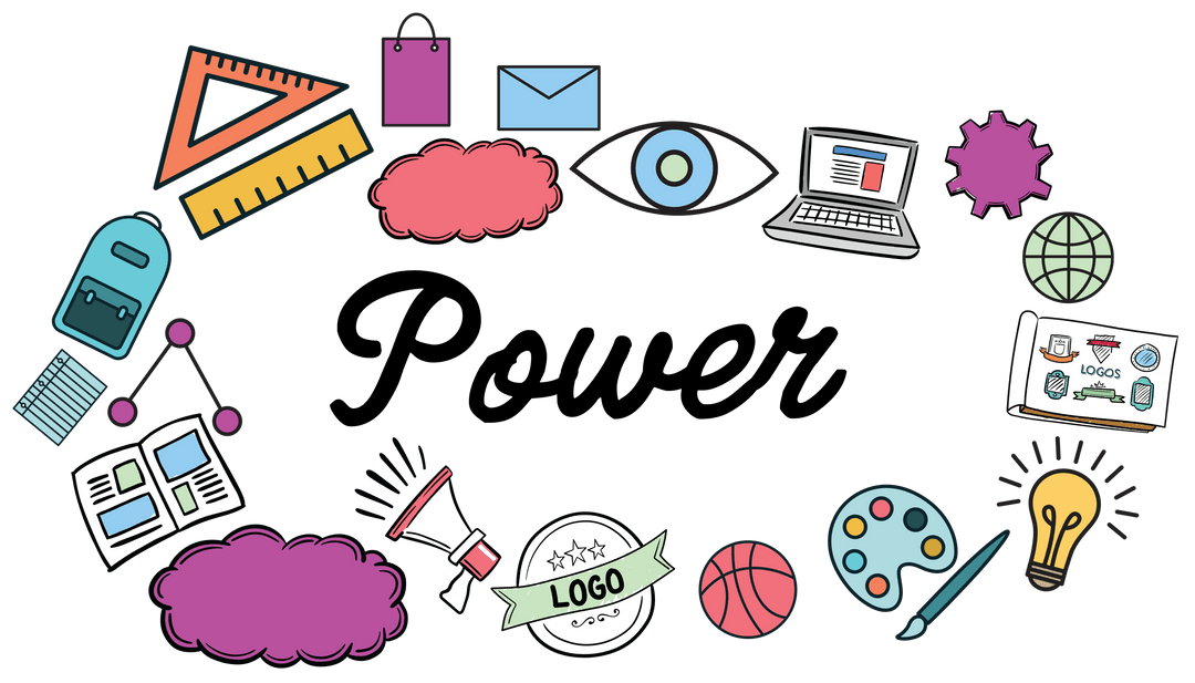 Digital Design Elements on Transparent Background