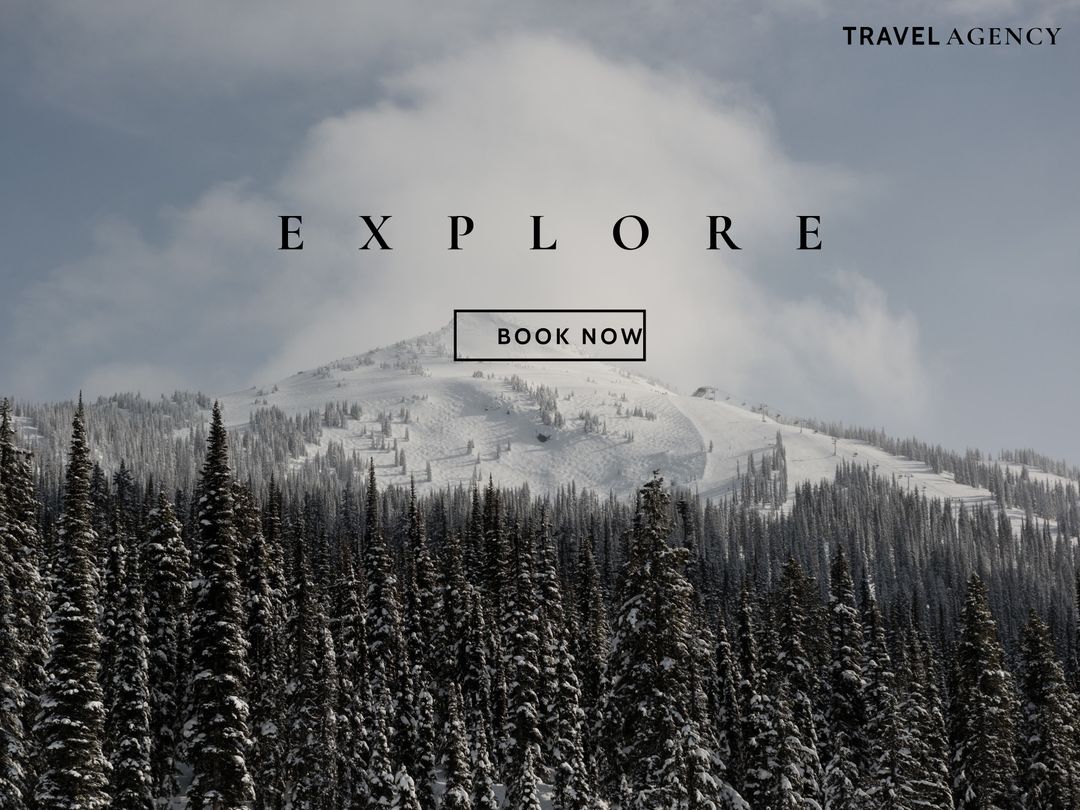 Scenic Snowy Mountain Forest Adventure Background