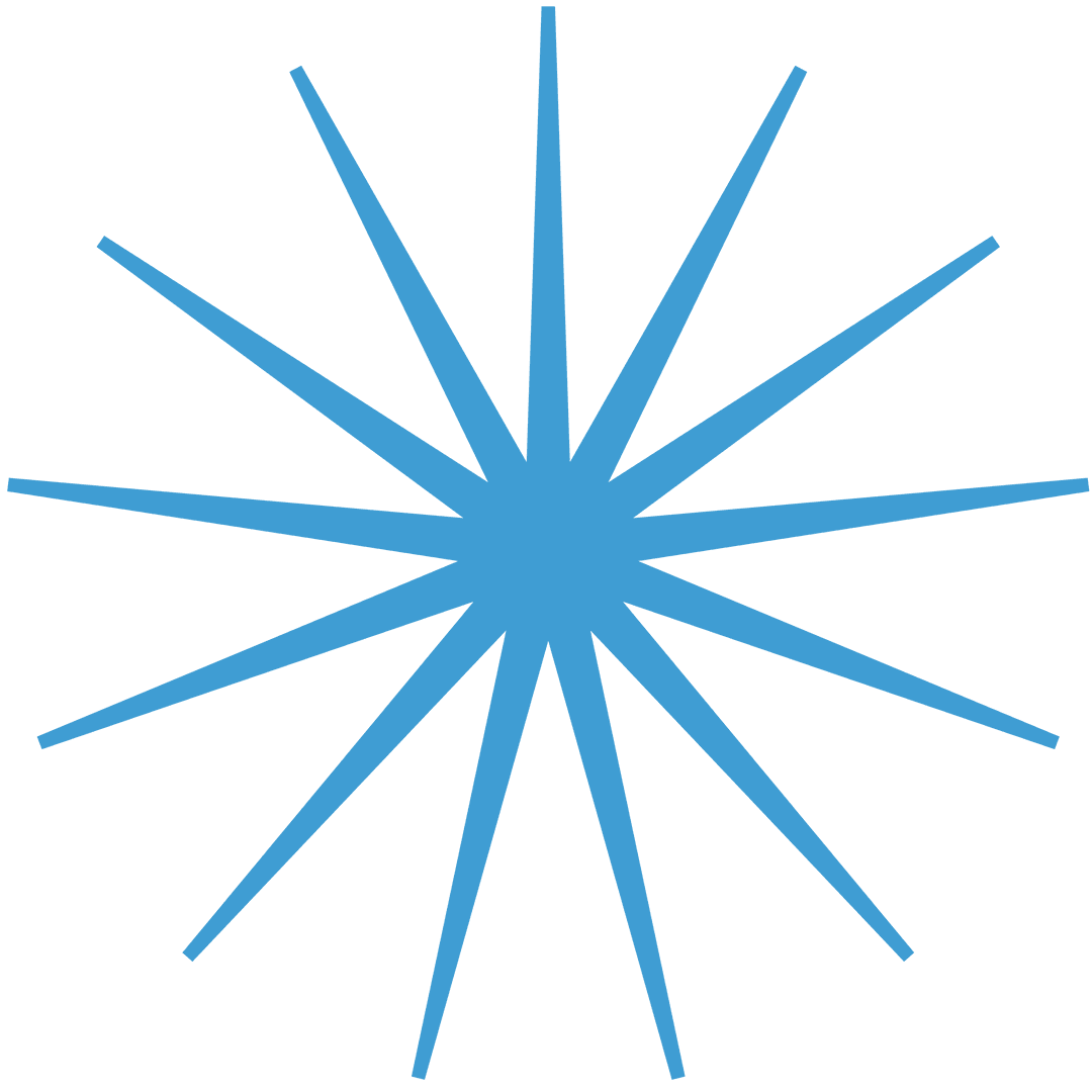 Blue Abstract Starburst Shape on Transparent Background Vector