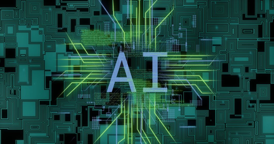 Futuristic AI Concept with Digital Network Connections