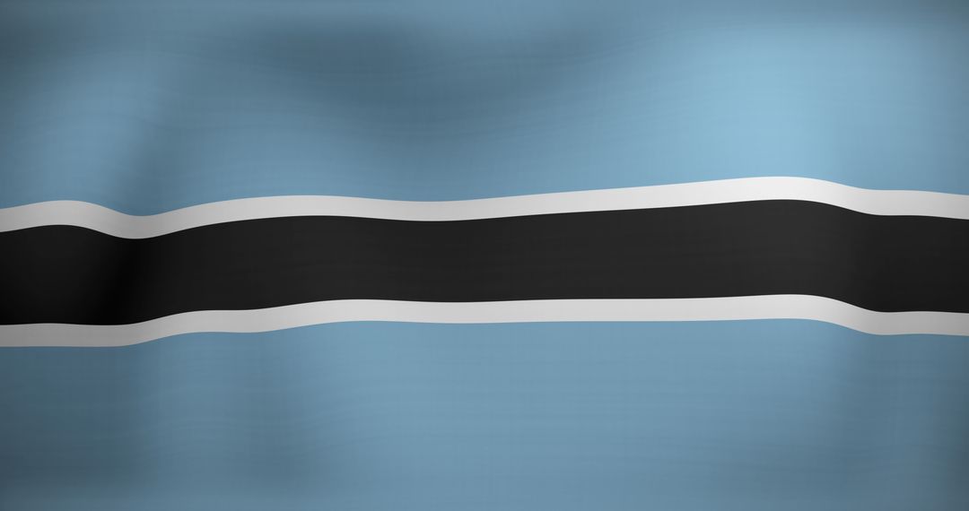Waving Botswana Flag with Bold Stripes