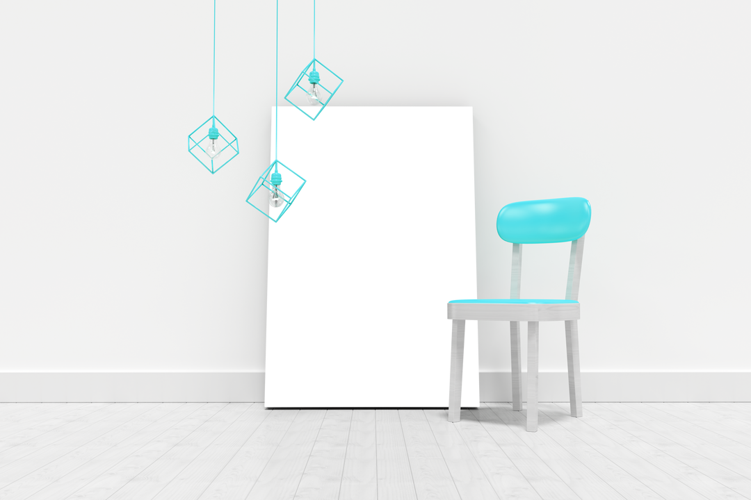 Minimalist Room with Transparent Decor Chair and Whiteboard - Download Free Stock Images Pikwizard.com