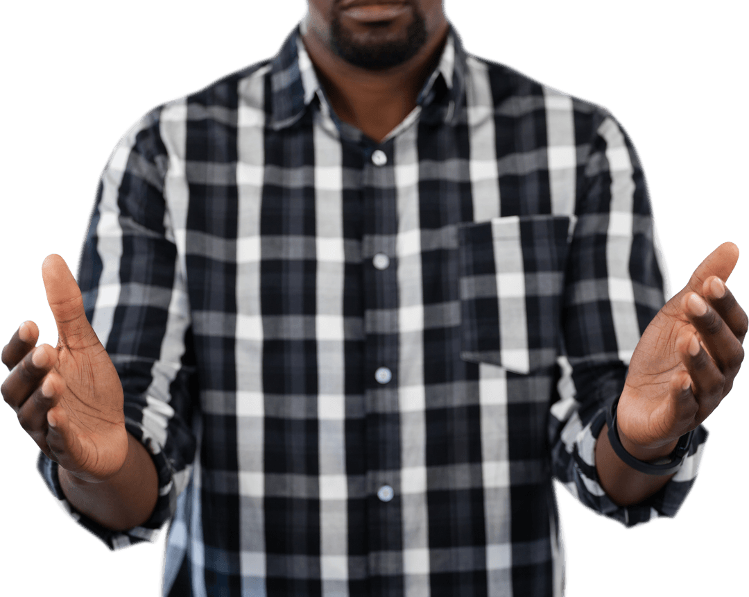 Transparent Midsection of Man Gesturing with Open Hands - Download Free Stock Images Pikwizard.com