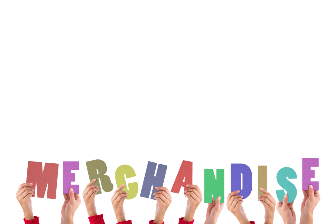 Hands Holding Merchandise Text Transparent Background