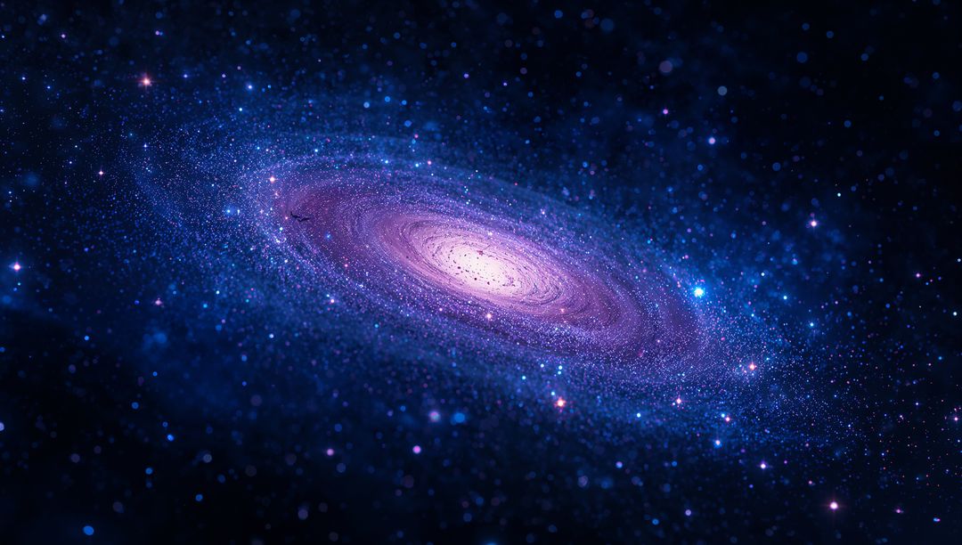 Vibrant Spiral Galaxy with Glowing Core in Outer Space