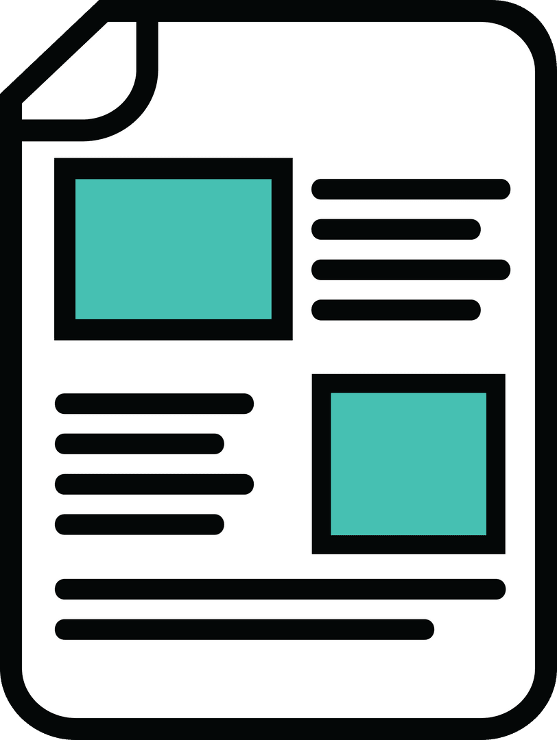 Vector Book Page Illustration on Transparent Background