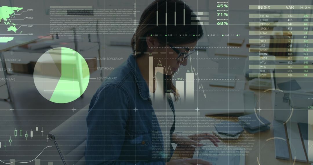 Focus on Businesswoman Analyzing Tech Data in Office