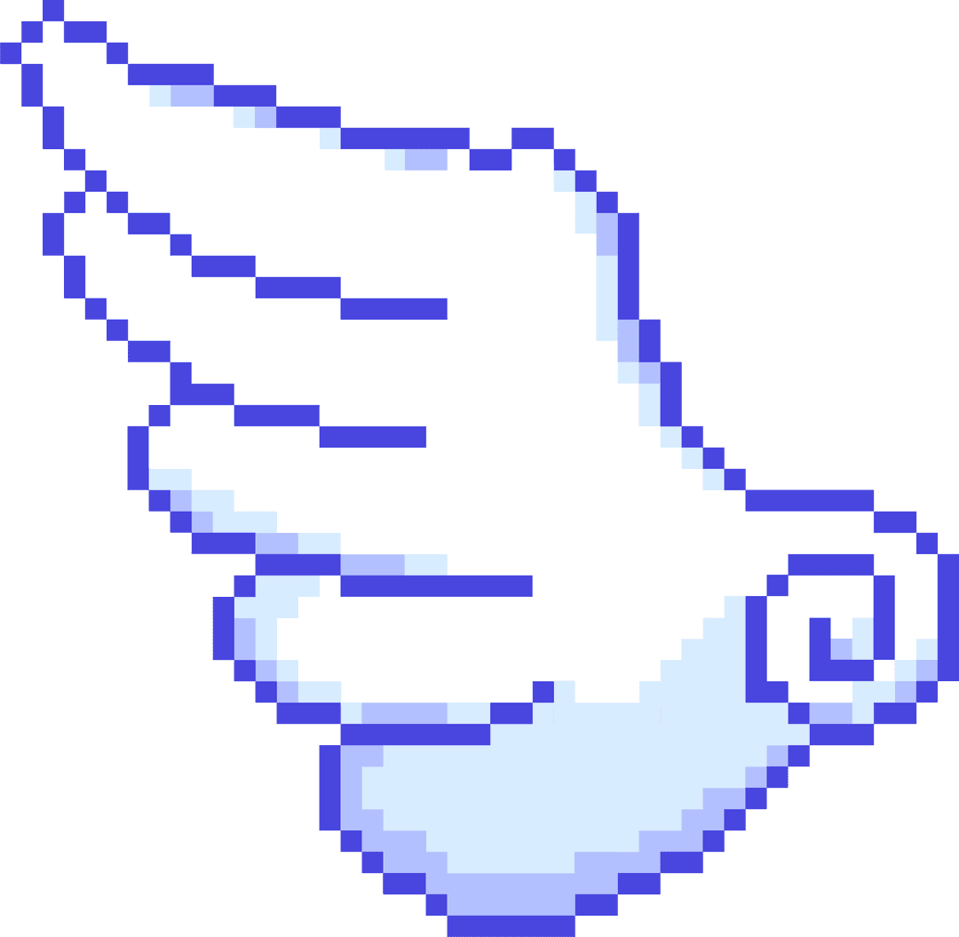 Pixel Art Wing Icon on Transparent Background, Retro Style