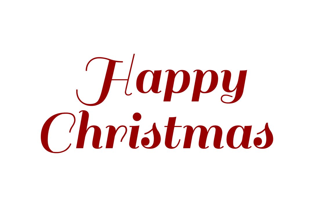 Transparent Happy Christmas Greetings Claret Text