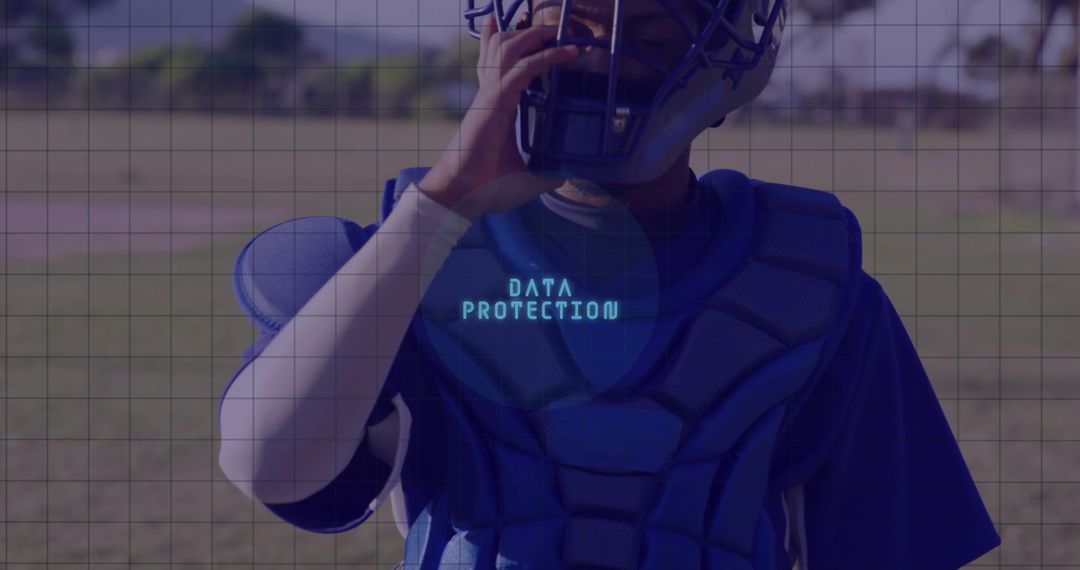 Digital Security in Sports: Athlete Wearing DATA PROTECTION Gear