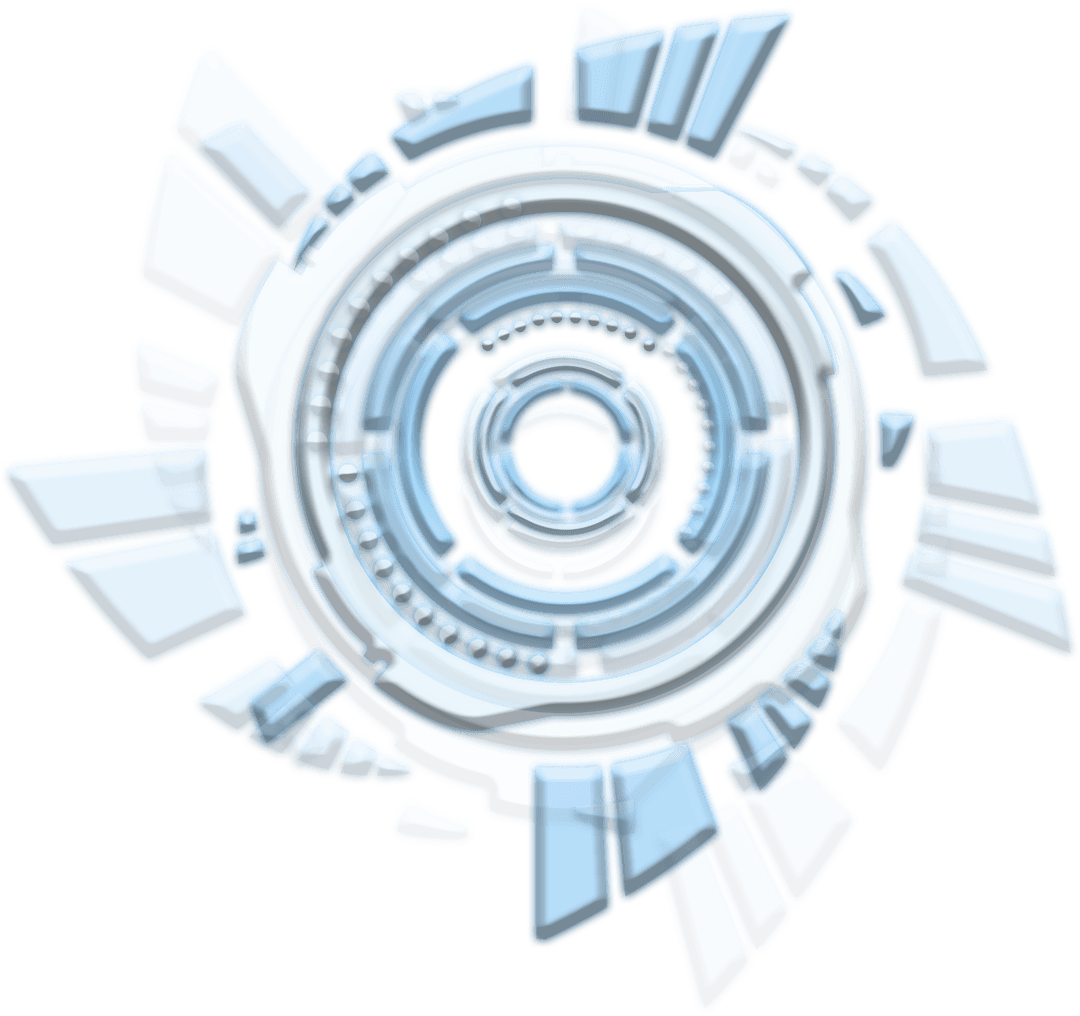 Blue Digital Circles on Transparent Background for Futuristic Design