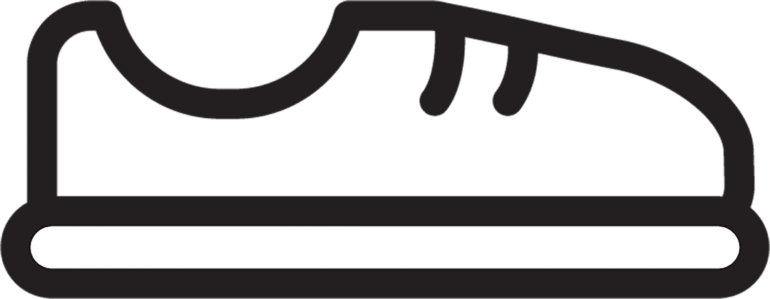 Minimalist Shoe Symbol on Transparent Background for Versatile Use