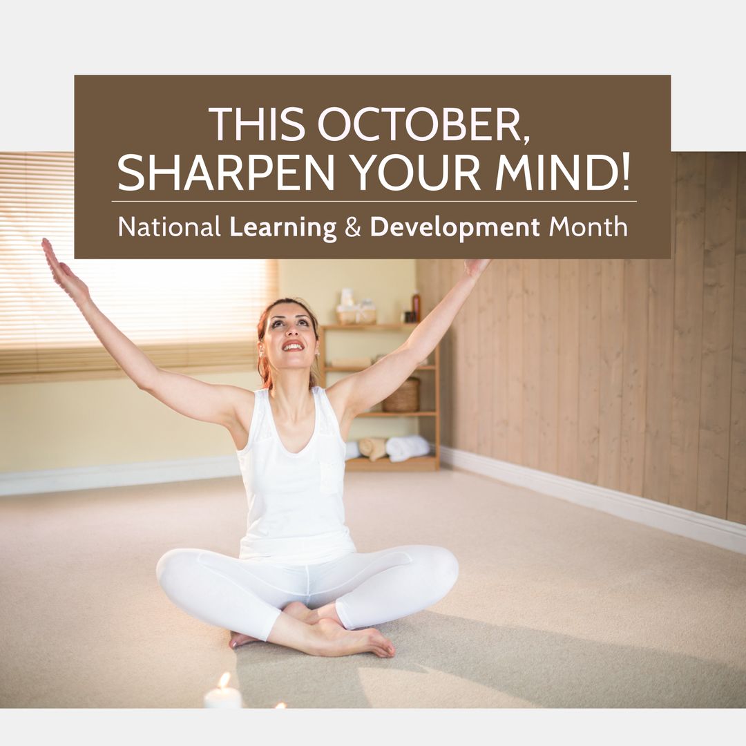 Happy Woman Practicing Yoga for Learning and Development Awareness