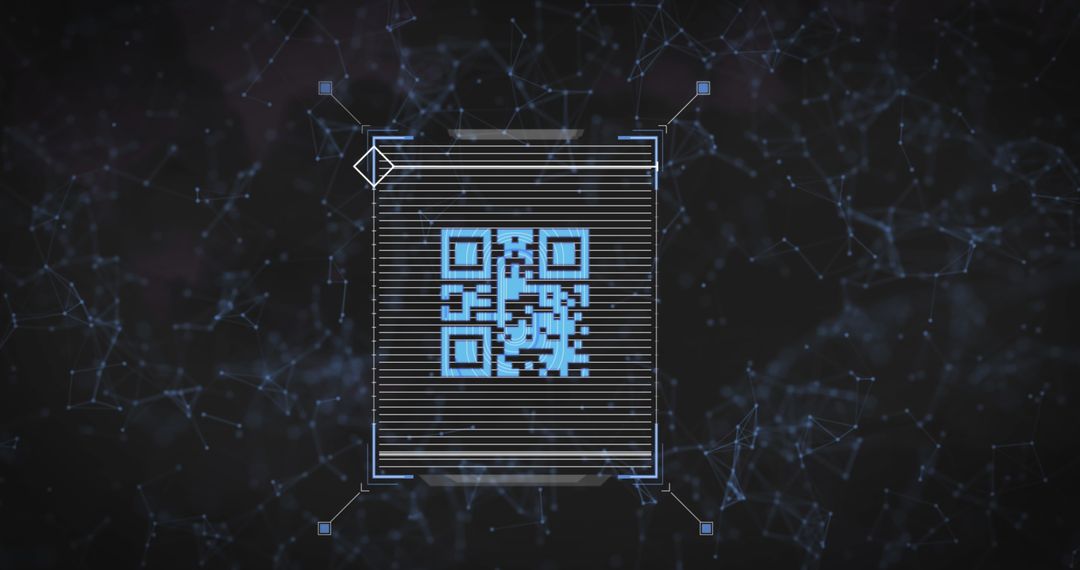 Digital QR Code on Network Connections Background - Free Images, Stock Photos and Pictures on Pikwizard.com