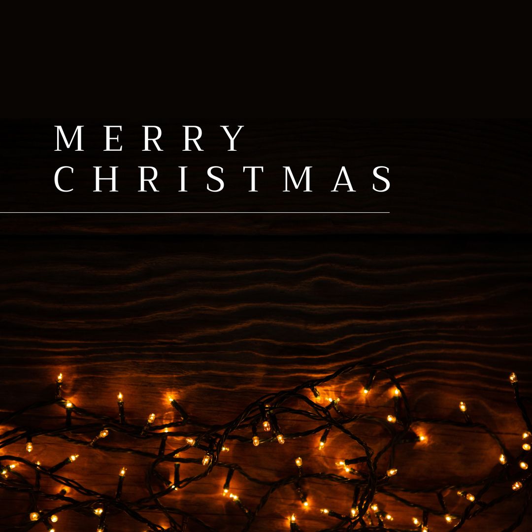 Merry Christmas Text with Christmas Lights on Dark Background - Download Free Stock Templates Pikwizard.com