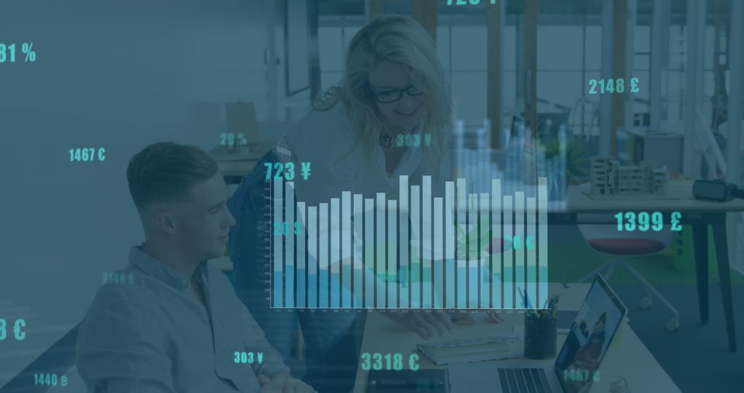 Business Team Analyzing Global Financial Data at Modern Office