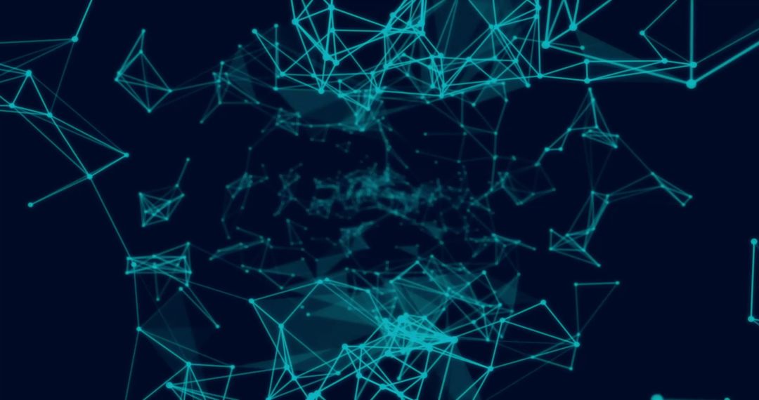 Abstract Digital Network Connections in Blueish Green