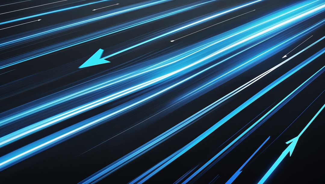Futuristic Electric Blue Light Streaks in Virtual Space