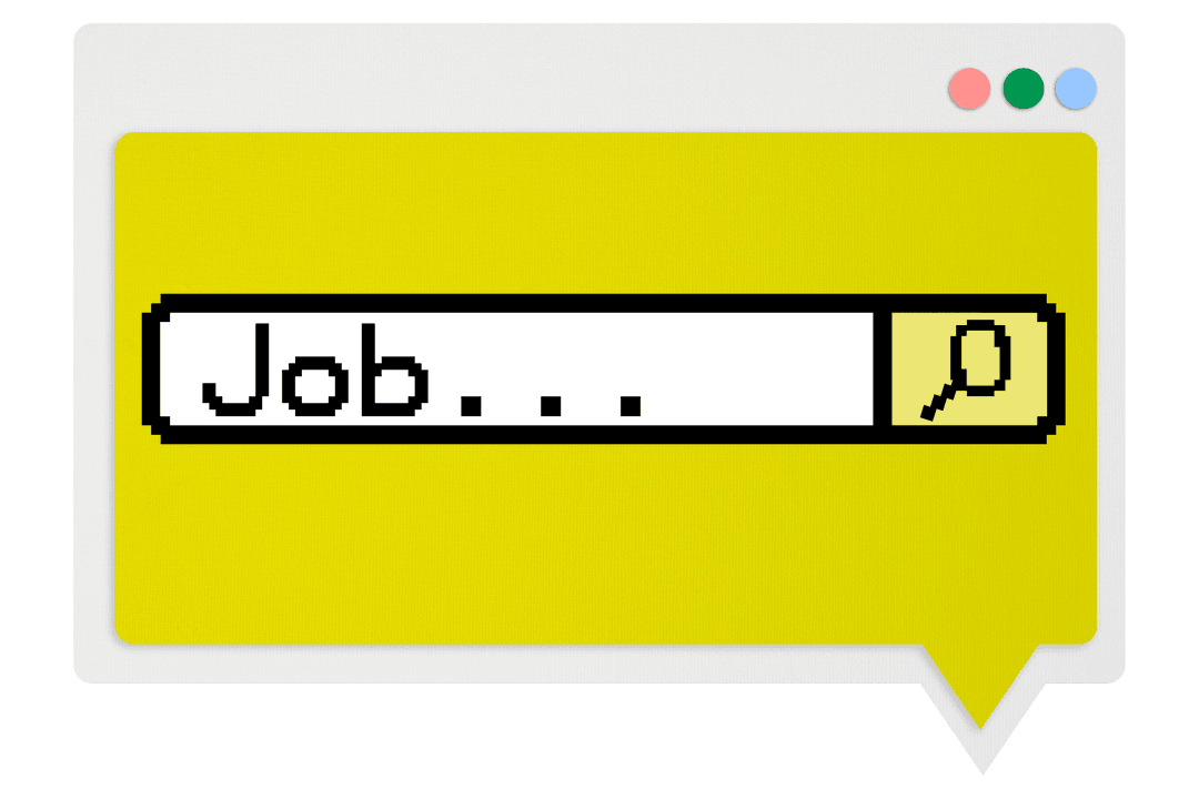 Digital Job Search Website Illustration on Transparent Background