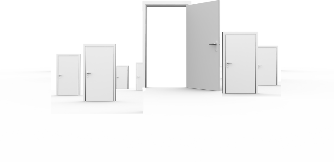 Multiple Doors on Transparent Background Symbolizing Choices - Download Free Stock Images Pikwizard.com