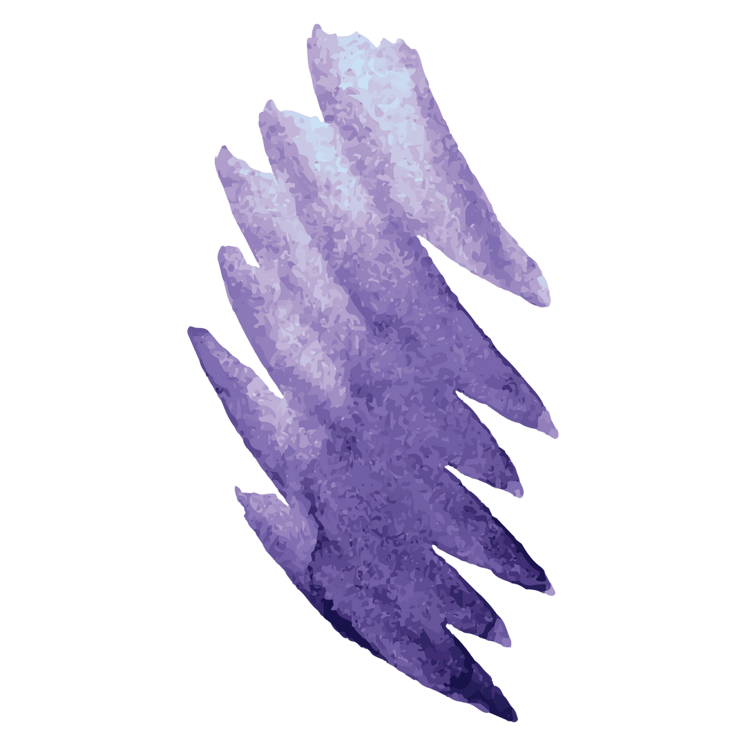 Abstract Purple Ink Brush Stroke on Transparent Background