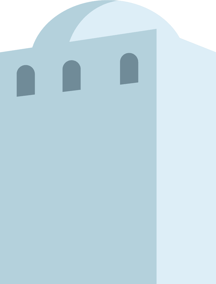 Transparent Vector Art of Dome Building with Arches