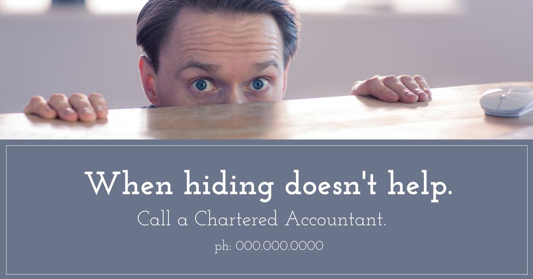 Anxious Man Peeking Over Desk Conveying Financial Anxiety